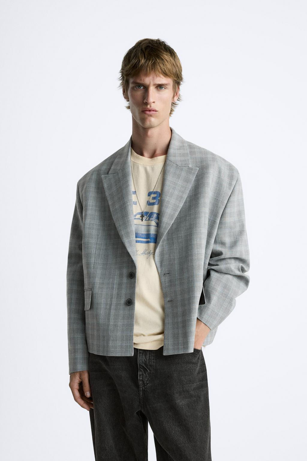 OVERSIZE FIT CHECK BLAZER - Zara фото 10