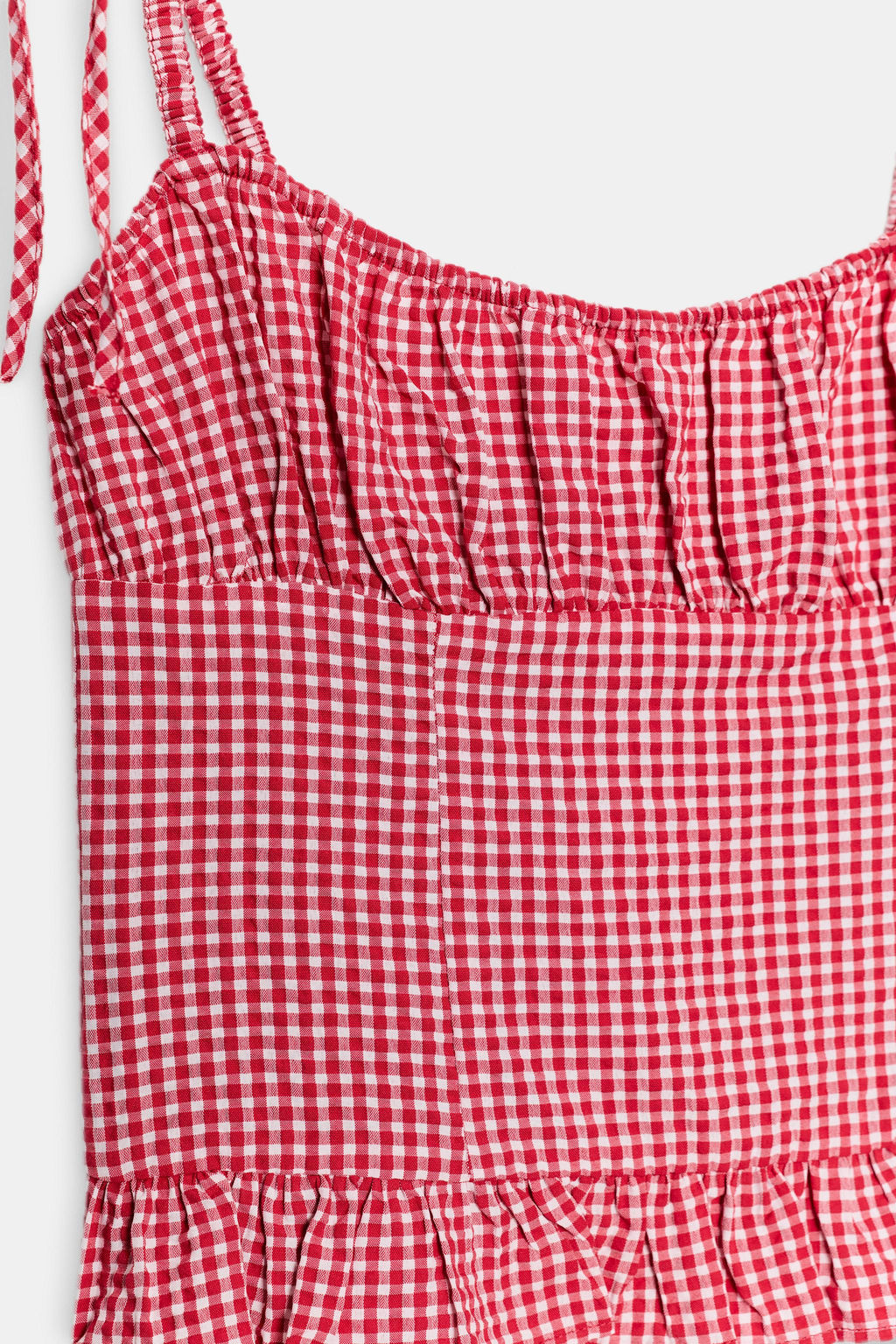 TOP FRUNCES CUADRO VICHY / Rojo / Blanco - Zara фото 7