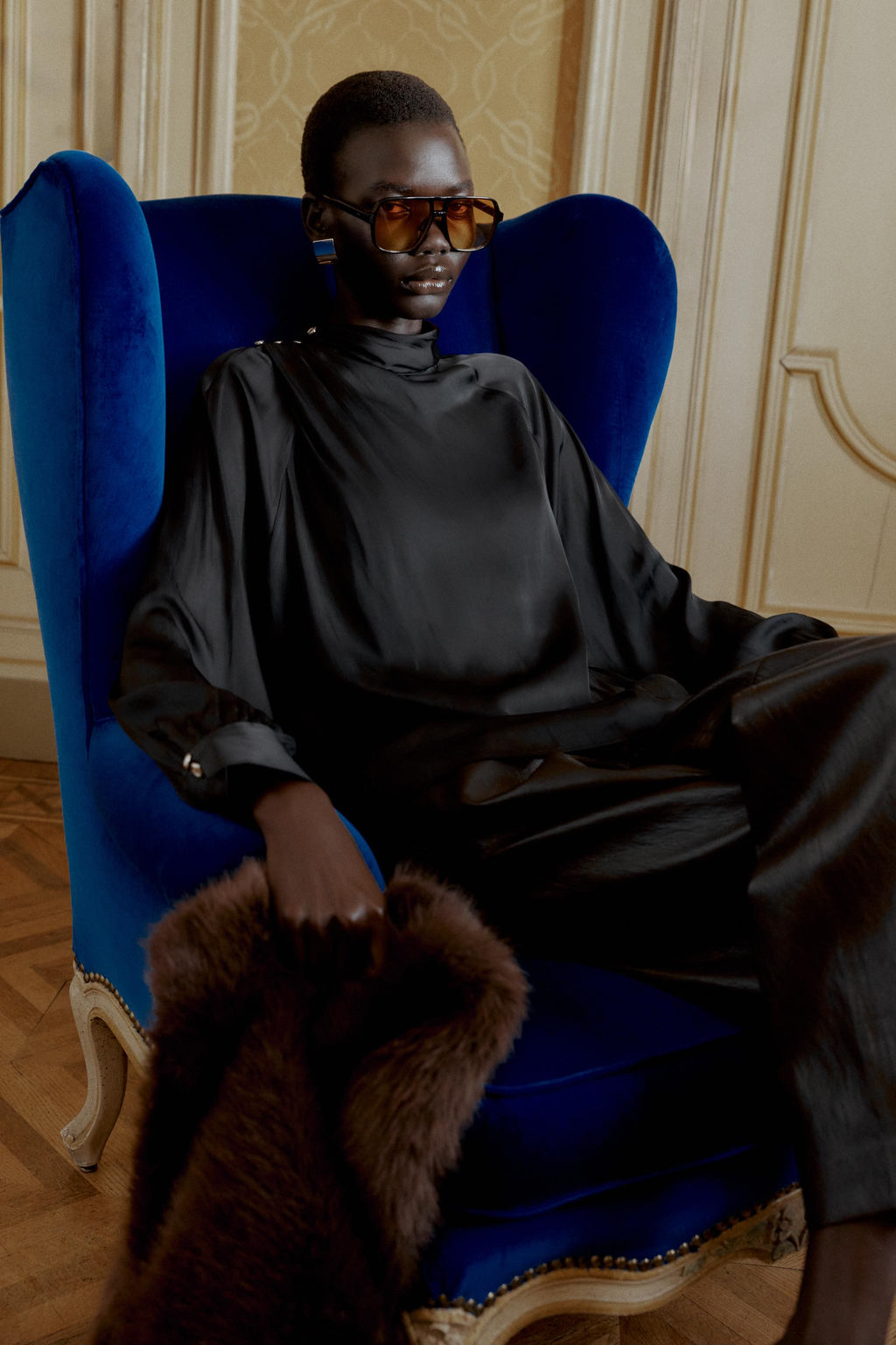 SATIN BLOUSE WITH SHOULDER BUTTONS - Zara фото 5