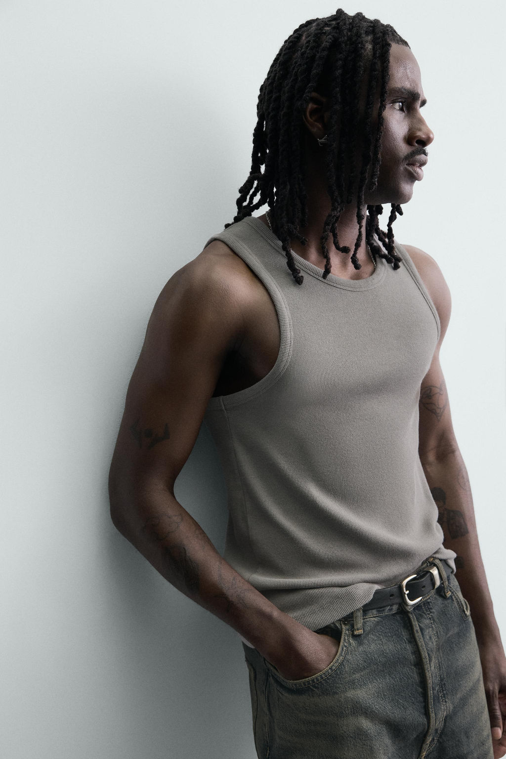 CAMISETA TANK RIB LAVADO / Gris claro - Zara фото 5