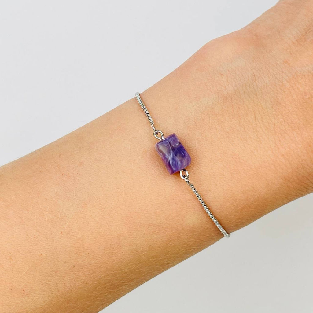 Браслет регулируемый с Чароитом от 16 см