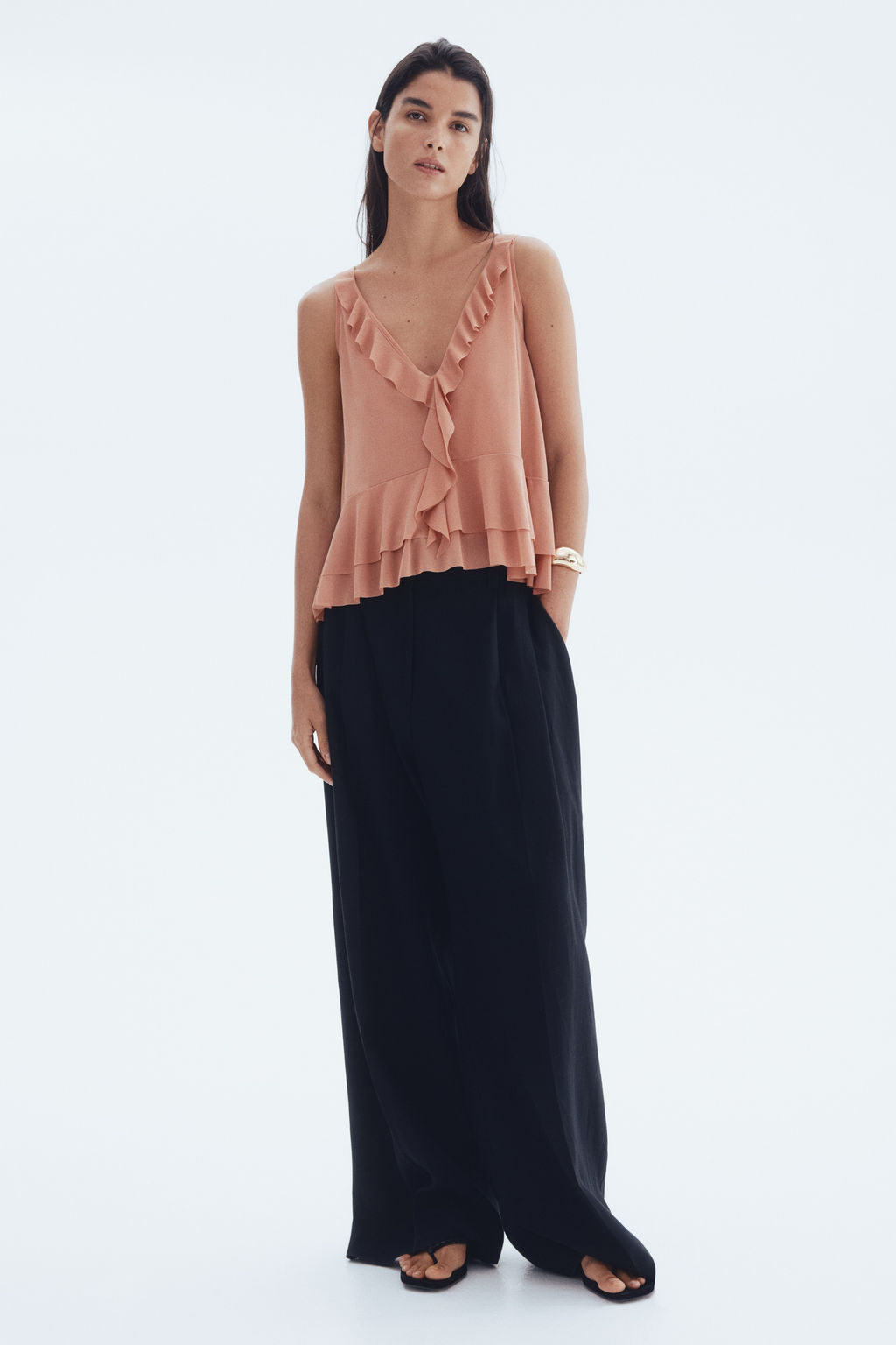 Top de tirantes con volantes decorativos - H&m фото 3