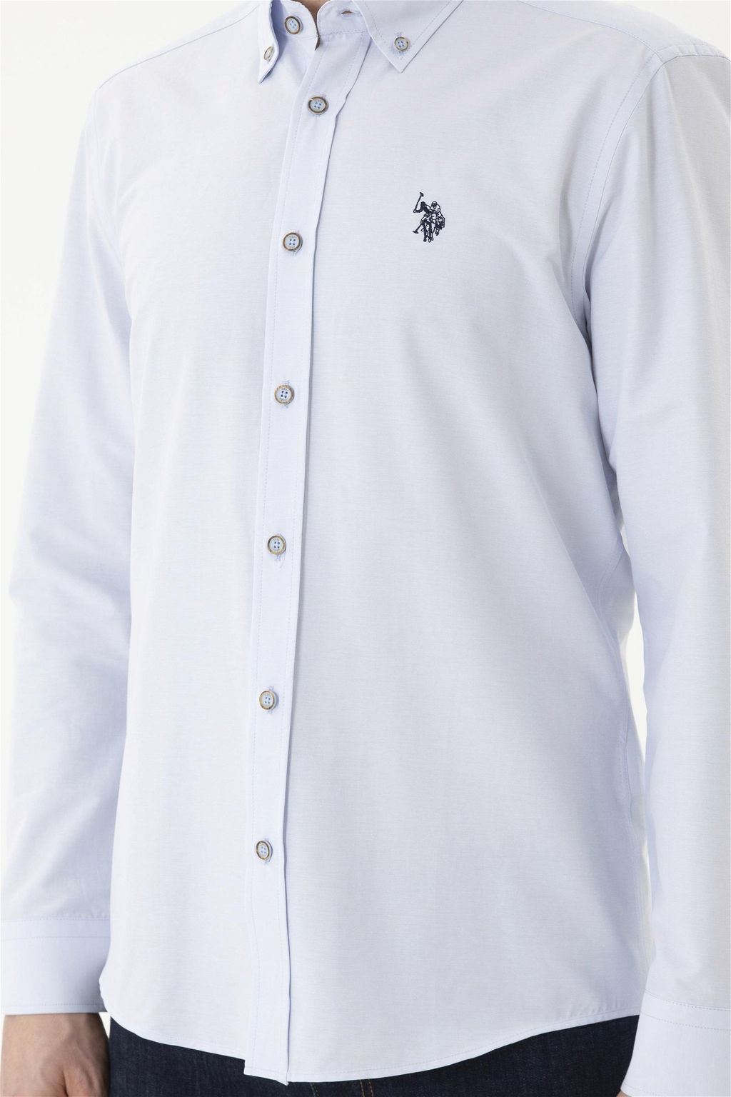 Мужская голубая рубашка с длинным рукавом - U.s. polo assn фото 6