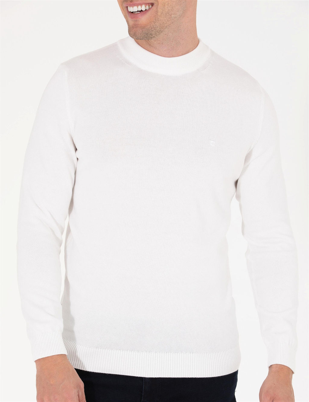 Ekru Slim Fit Yar_m Bal_k__ Yaka Basic Triko Kazak - Pierre cardin фото 6