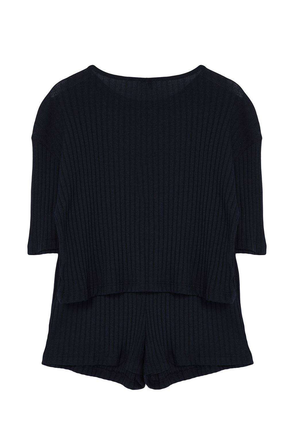 Trendyolmilla Gri Fitilli Sortlu Orme Pijama Tak?m? THMSS21PT1101 фото 8