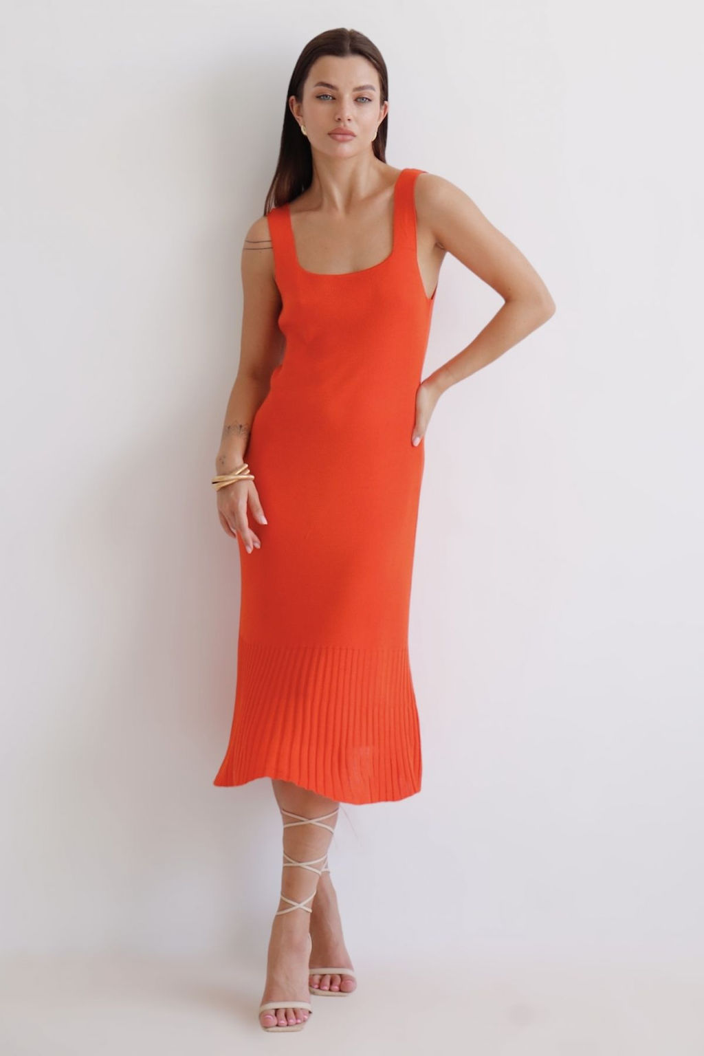 Платье вязаное оранжевое - Martichelli фото 13