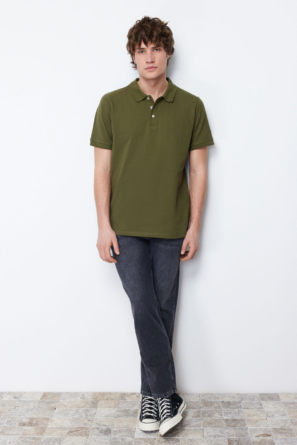 TRENDYOL MAN Beyaz Slim/Dar Kesim Yakas? Cizgili Basic %100 Pamuklu Polo Yaka T-shirt TMNSS20PO0009 - Trendyolmilla фото 25