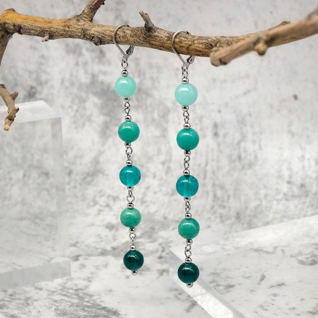 Серьги из муранского стекла LS3247/бирюзовый