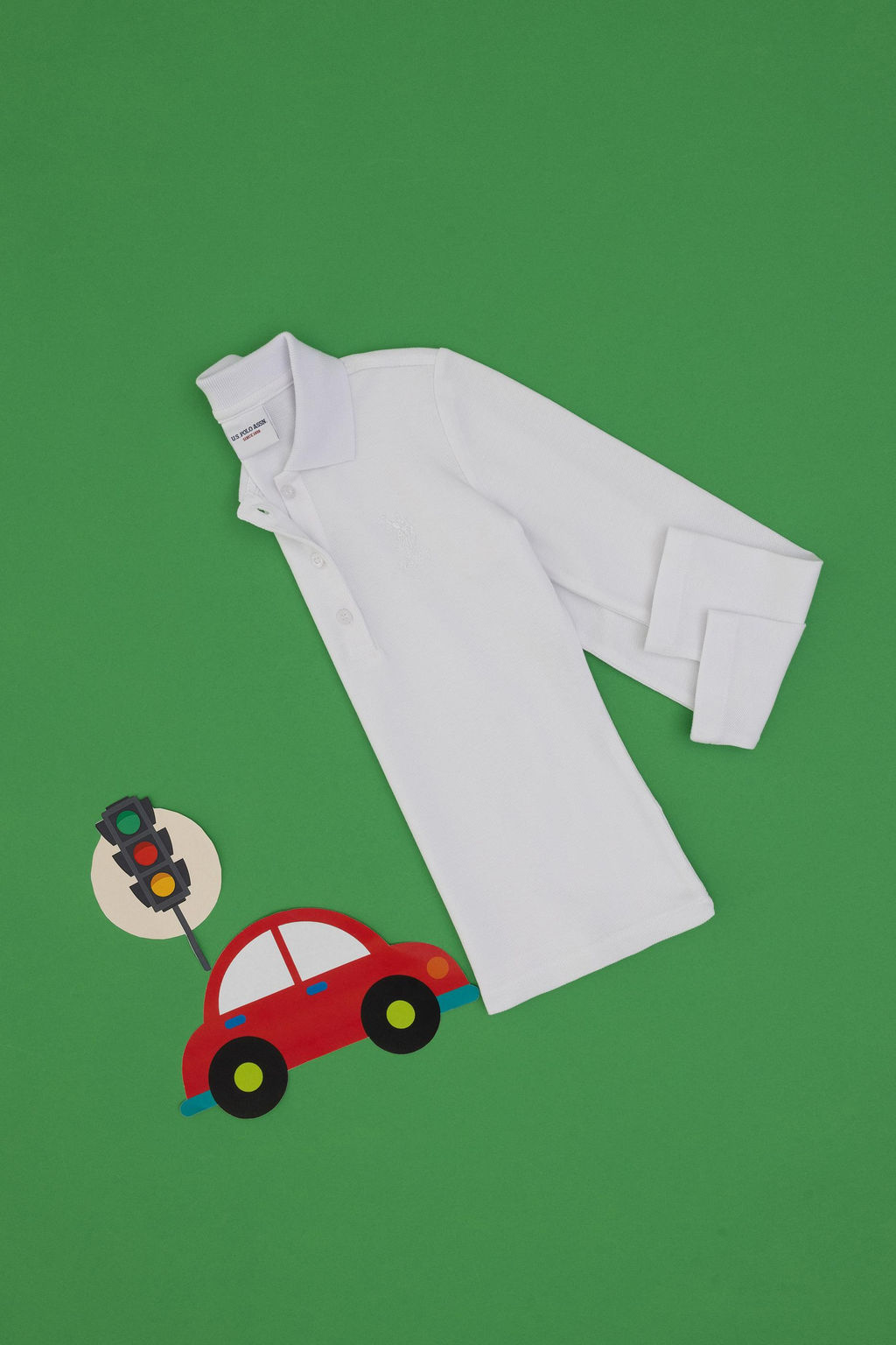 K_z _ocuk Beyaz Polo Yaka Basic Sweatshirt Sepette S_rpriz _ndirim - U.s. polo assn фото 2