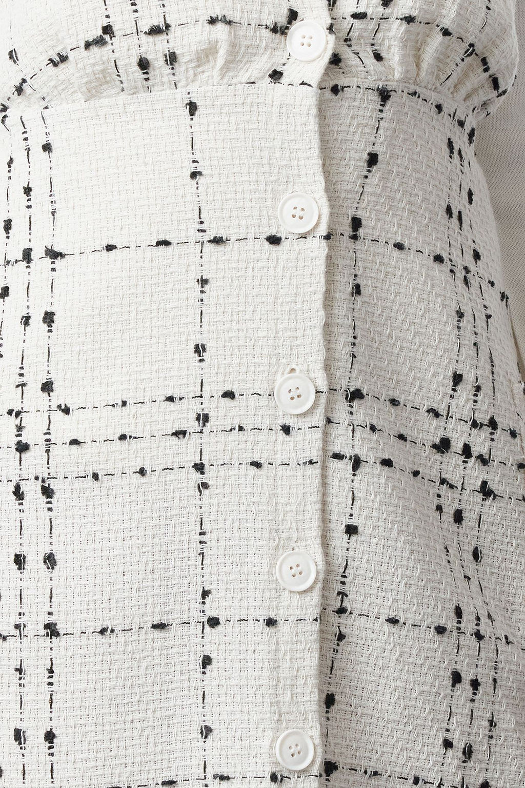 TRENDYOLMILLA Ekru Ekose / Kareli V Yaka Mini Dokuma Jile Elbise TWOAW21EL0319 фото 11