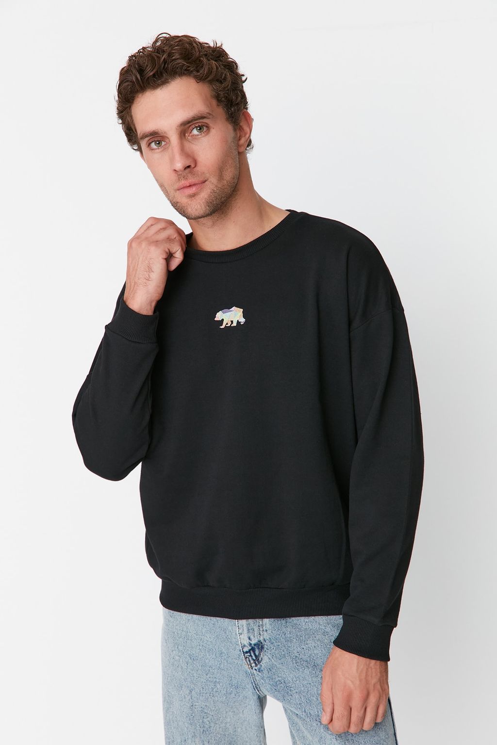 TRENDYOL MAN Tas Bisiklet Yaka Oversize Uzun Kol Sweatshirt TMNAW23SW00191 - Trendyolmilla фото 10