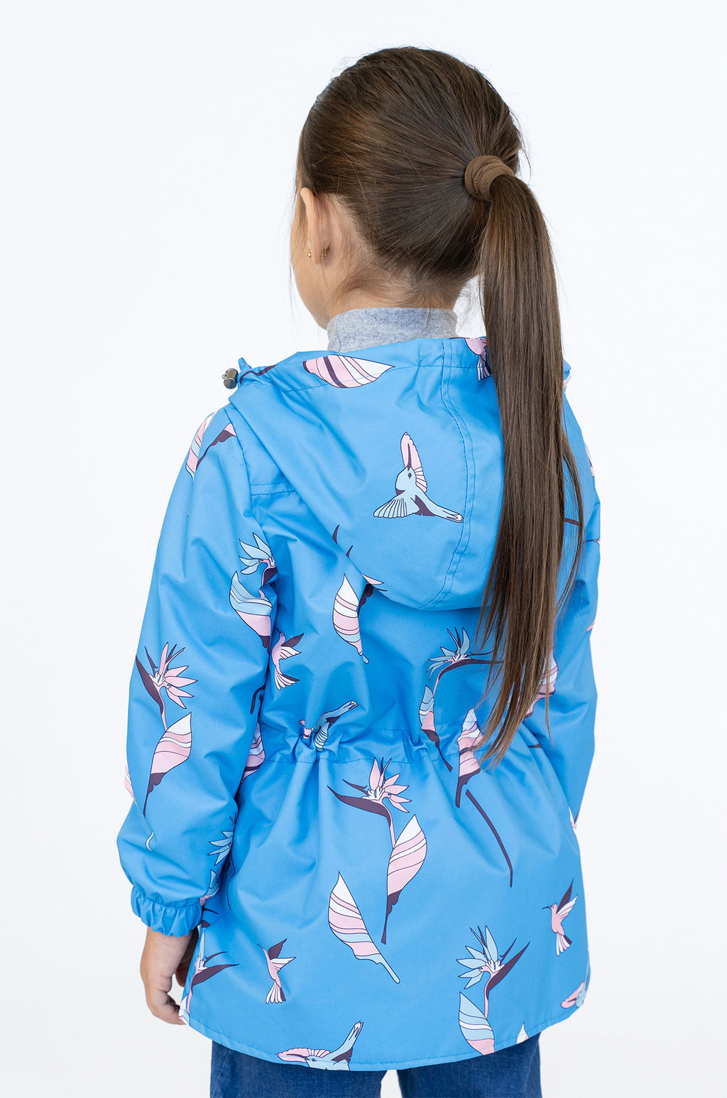 Ветровка для девочки синяя птичка 20-026 (110-116, 60)