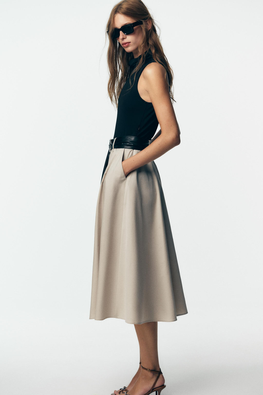 BELTED COMBINATION DRESS - Zara фото 14