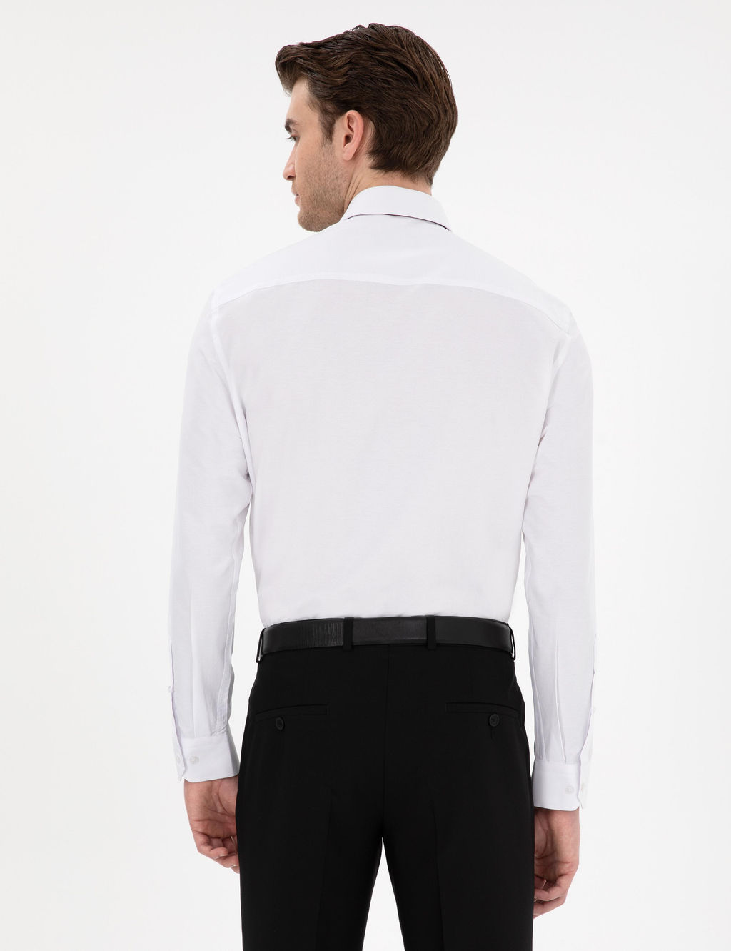 Beyaz Regular Fit Uzun Kollu Basic G_mlek