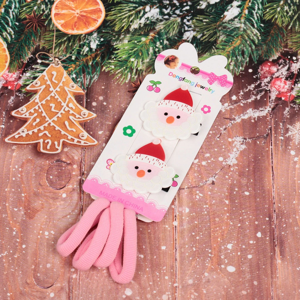 Цена за 4 шт. Аксессуары для волос детские 6шт "БИСКВИТ", Дед Мороз,14*6см