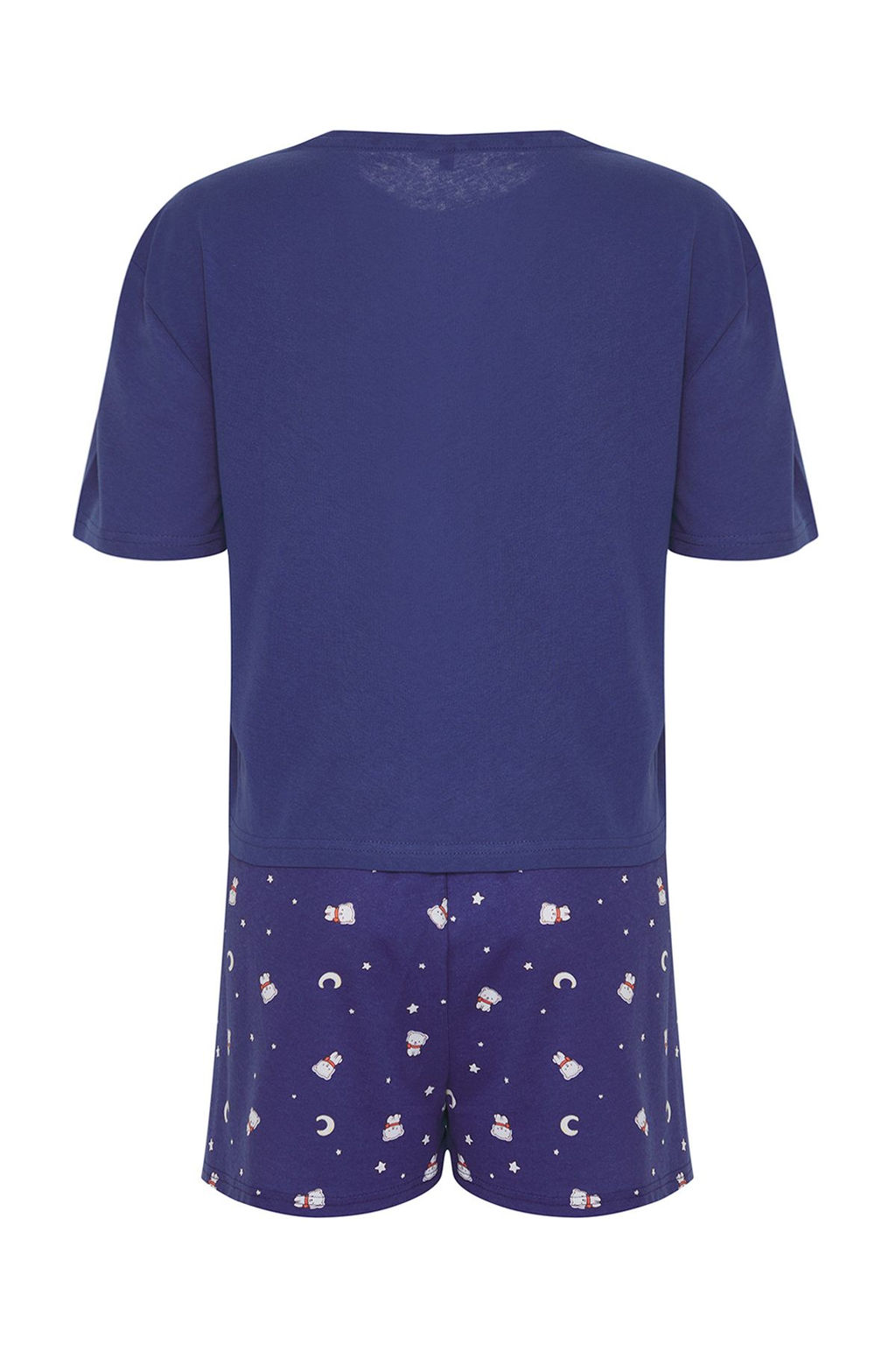 Lacivert %100 Pamuklu Ay?c?k ve Y?ld?z Desenli Sortlu Orme Pijama Tak?m? THMSS25PT00081