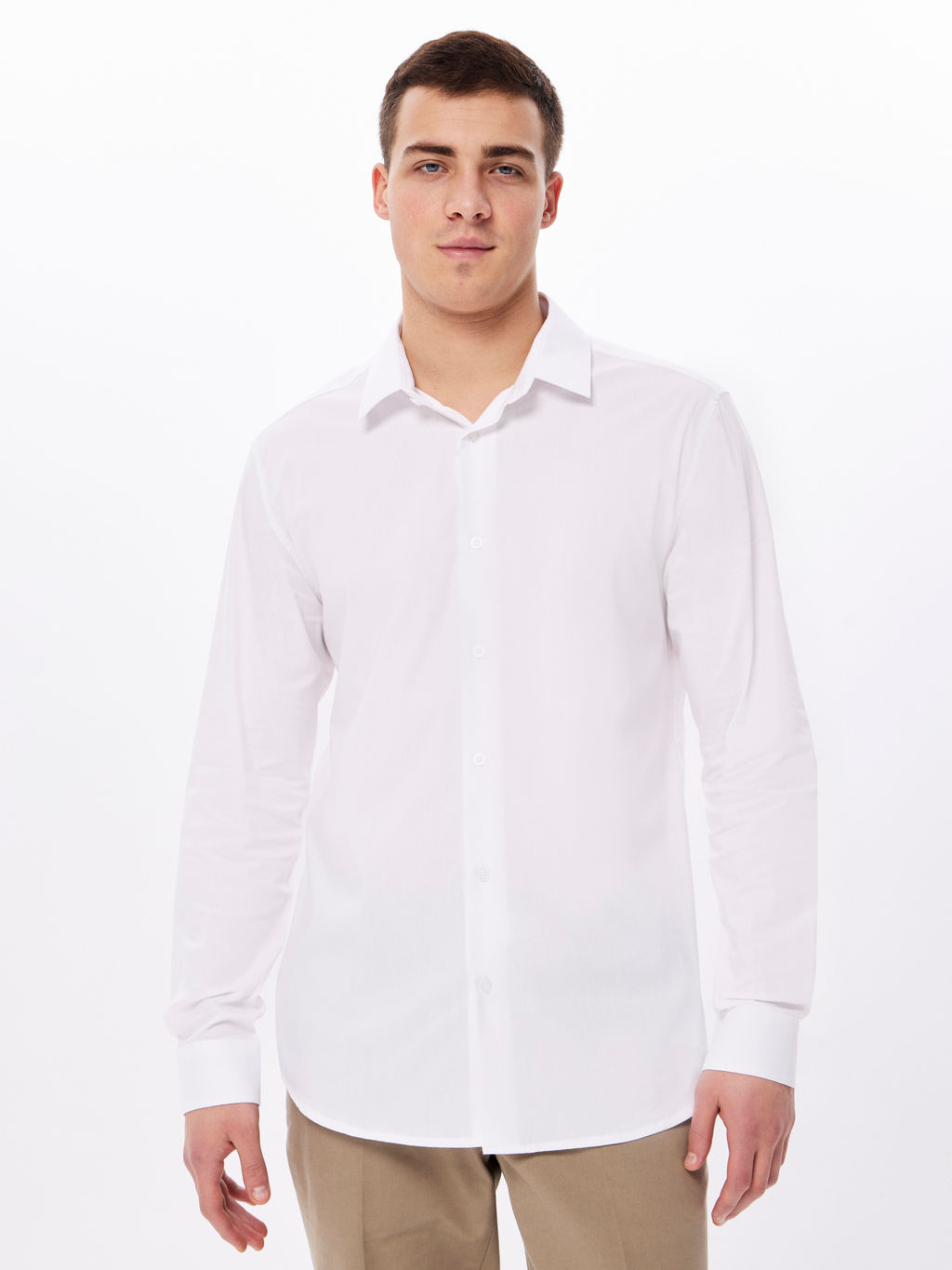 Сорочка мужская длинный рукав GREG 100/238/WH/SZR STRETCH