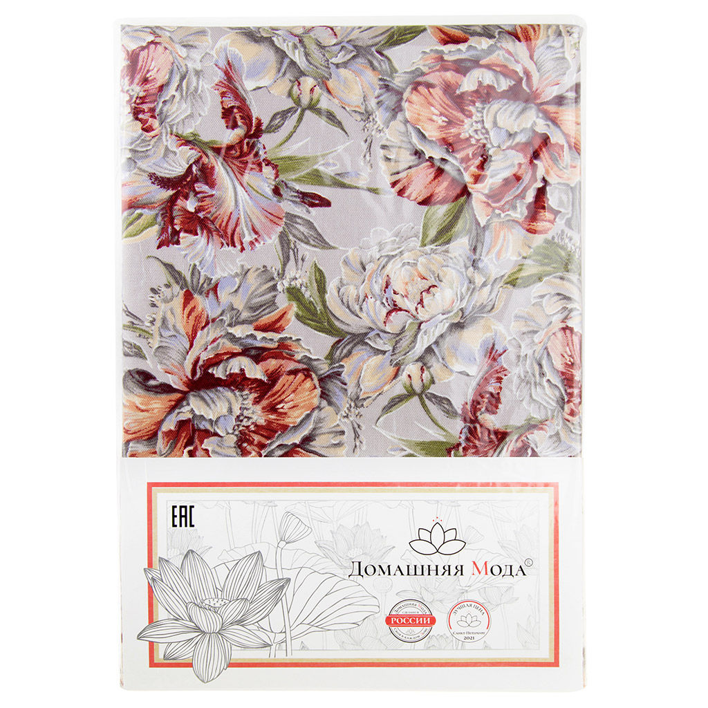 Душистый пион К Скатерть 220х145см, длина стола до 180см, на 8-10 персон, хлопок Премиум 186г/м2, Домашняя мода (Россия)  фото 5