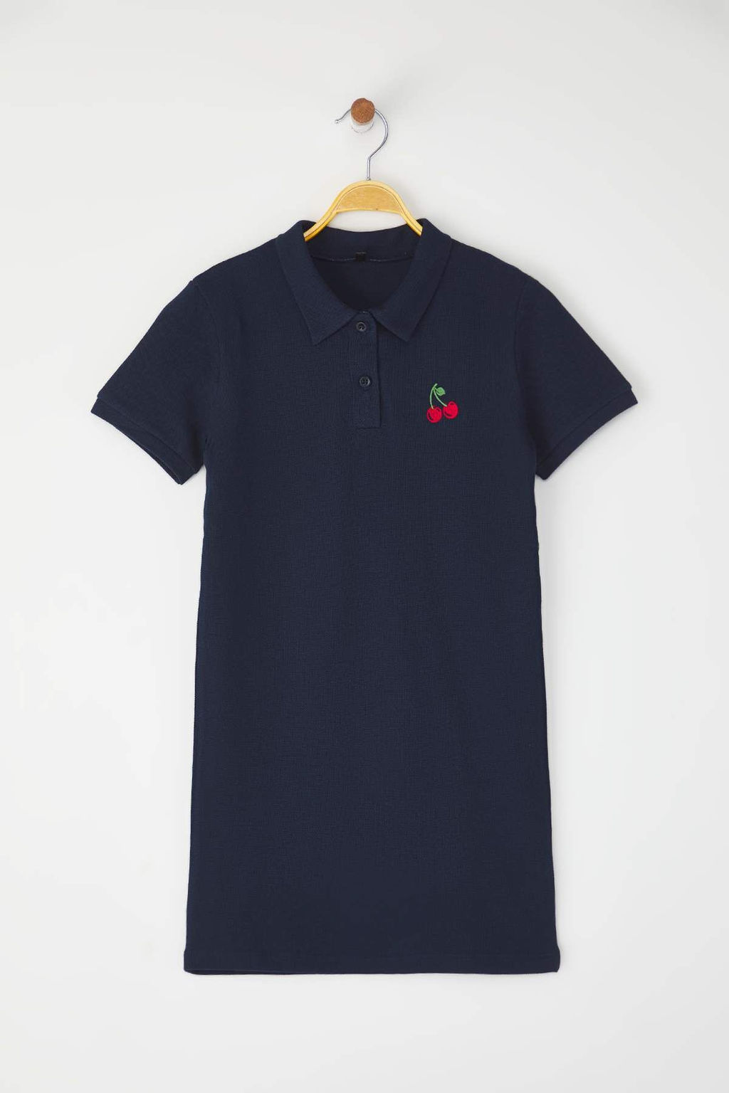 Lacivert K?z Cocuk %100 Pamuk Meyve Nak?sl? Polo Yaka k?sa Orme Elbise TKDSS25EL00085 - Trendyolmilla фото 2