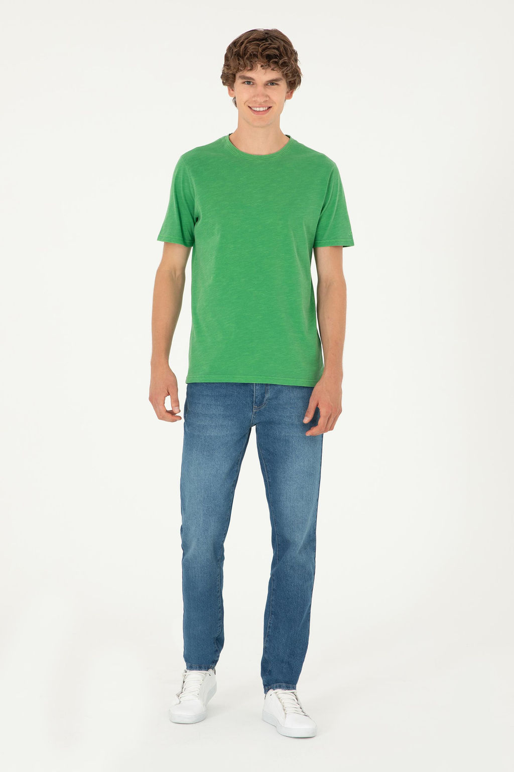 Мужская зеленая базовая футболка - U.s. polo assn фото 4