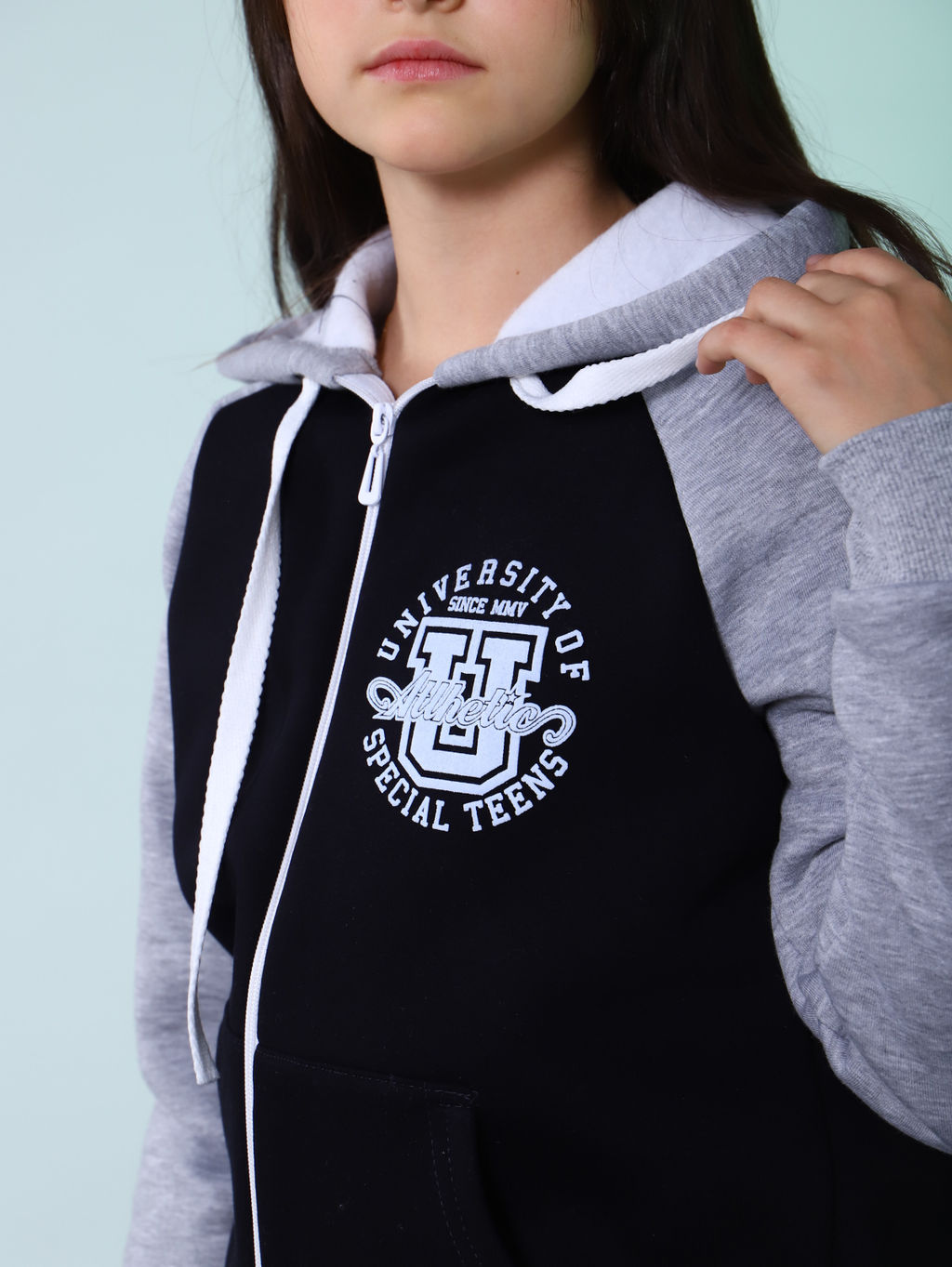 Толстовка "Смена" синий-серый