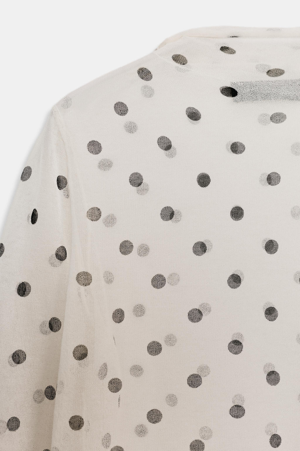 TOP PUNTO SEMITRANSPARENTE LUNARES / Blanco / Negro - Zara фото 6