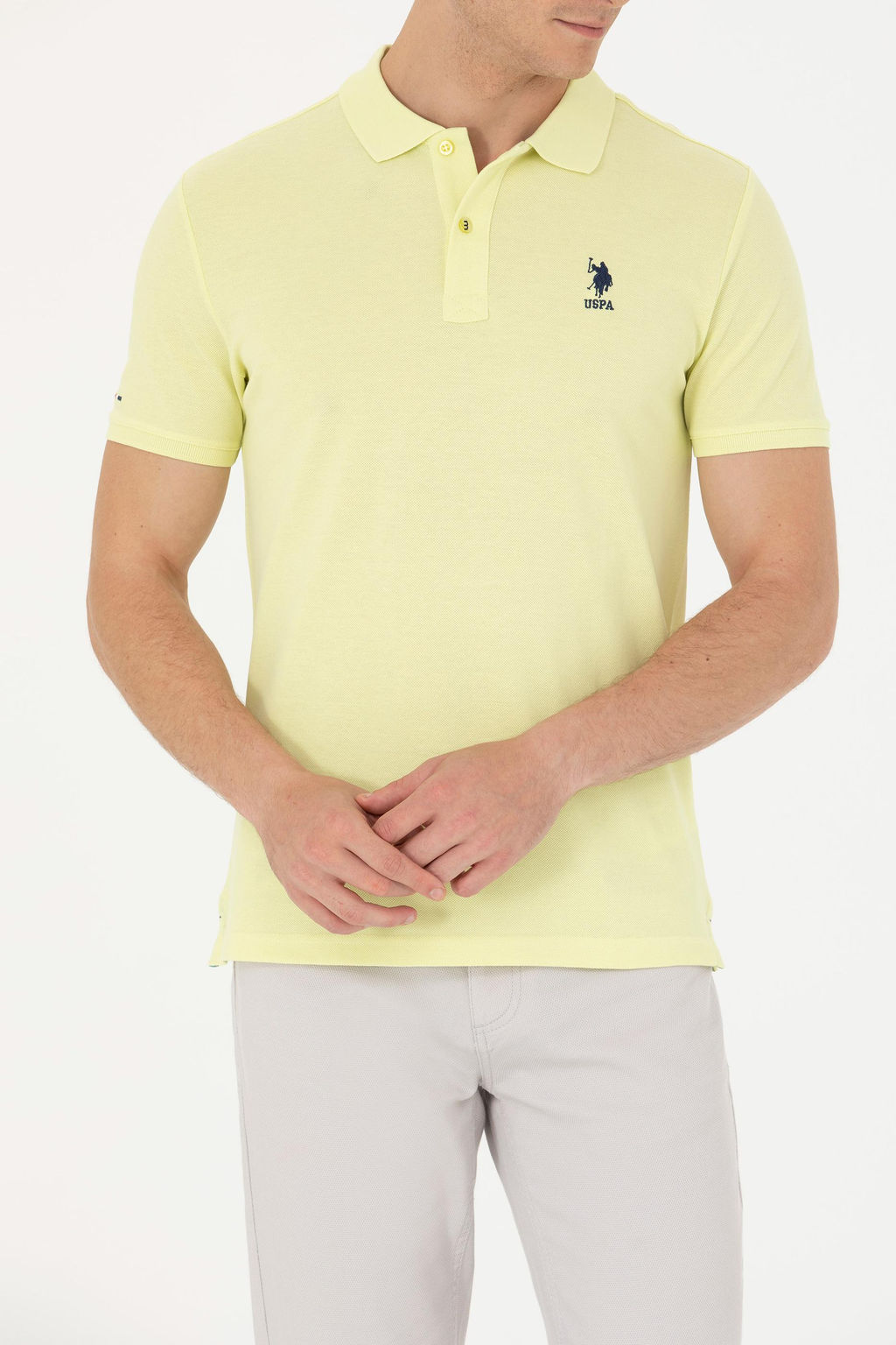 Мужская светло-желтая базовая футболка - U.s. polo assn фото 13