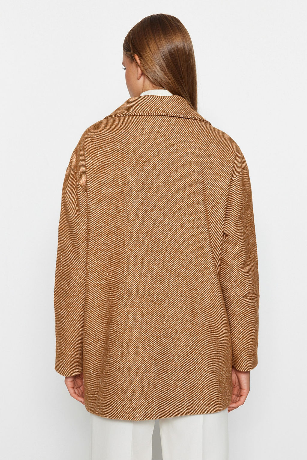 Trendyolmilla Camel Oversize Genis Kesim Kase Kaban TWOAW24KB00091  фото 5