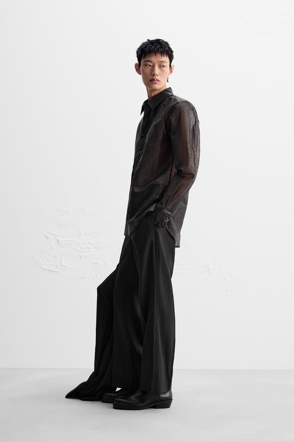 LIMITED EDITION SEMI-SHEER SHIRT - Zara фото 4