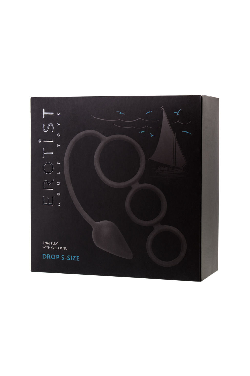 Анальная пробка Erotist с эрекционным кольцом, силикон, черная, 20 см, 3 см  фото 4