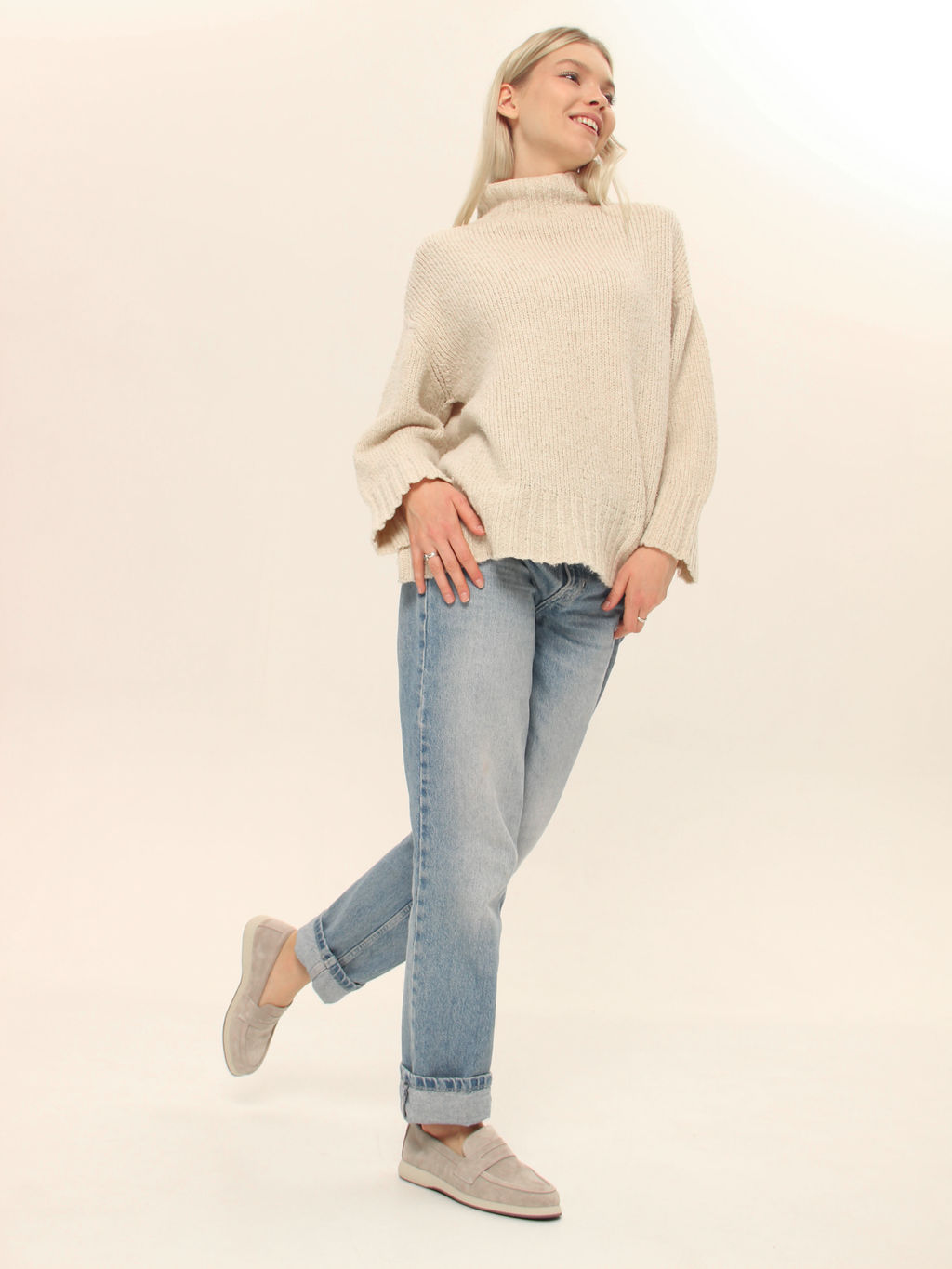 Лоферы EDART 177.1607 be. каменный замша фото 3