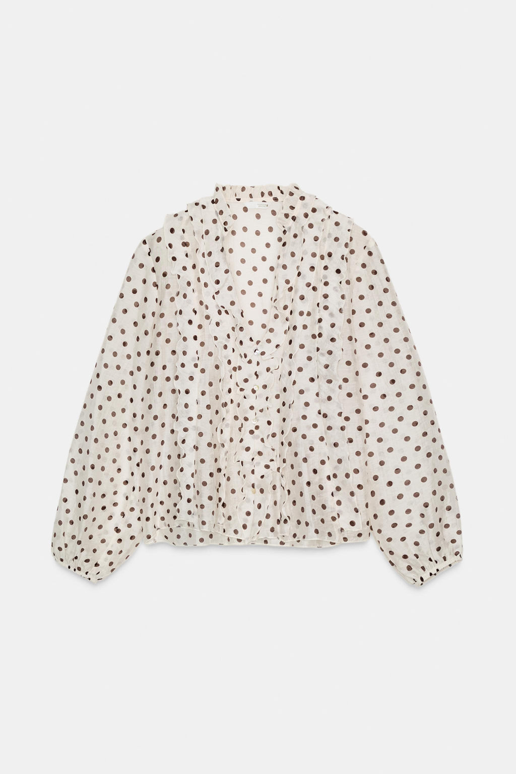 POLKA DOT RUFFLED BLOUSE - Zara фото 6