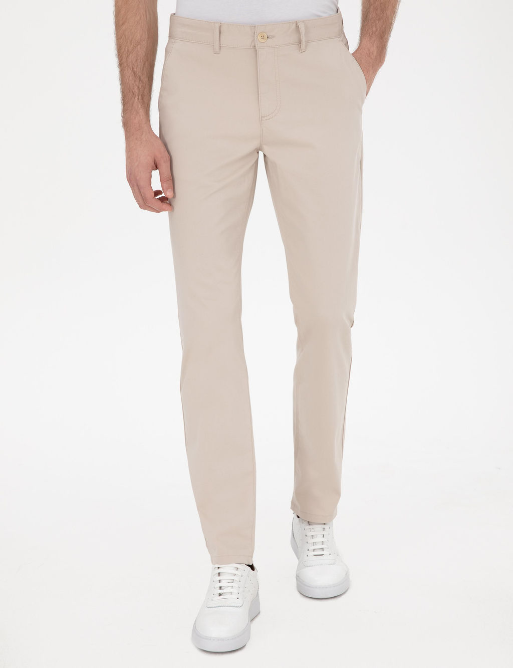 Bej Slim Fit Kanvas Pantolon - Pierre cardin фото 2