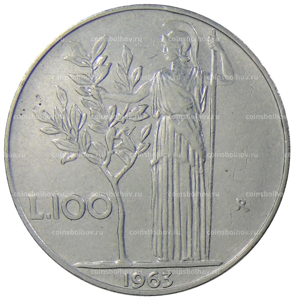 Монета 100 лир 1963 года Италия