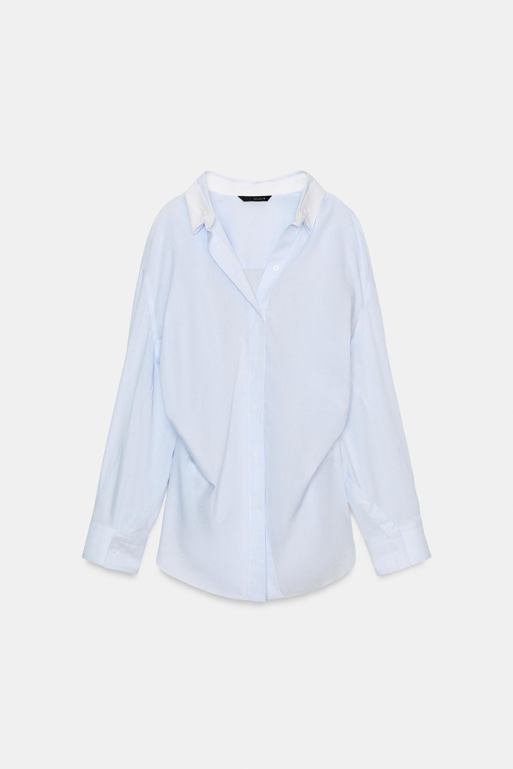 CAMISA OVERSIZE RAYAS MANGA MURCI?LAGO / Azul / Blanco - Zara фото 4