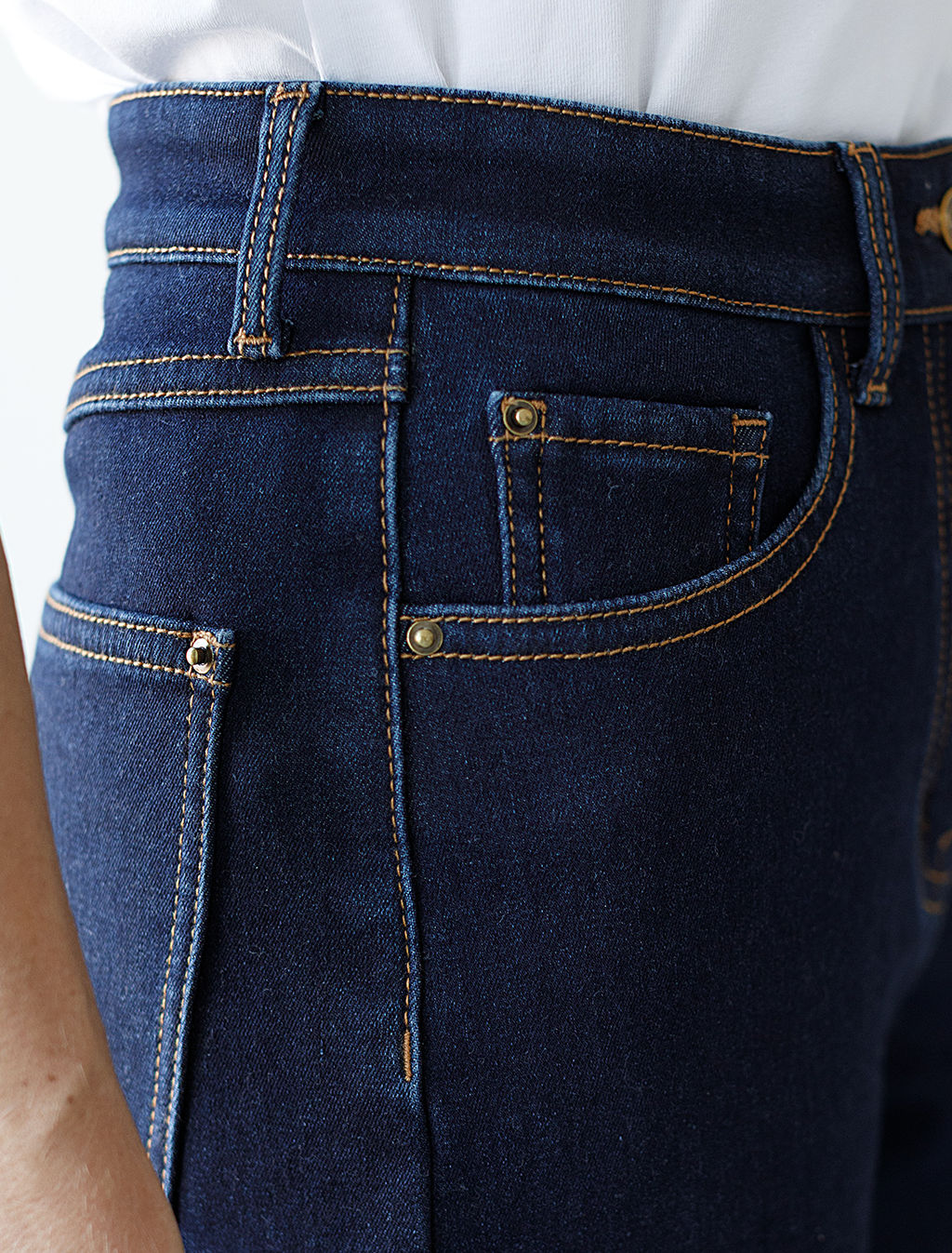 Джинсы-трубы из эластичного денима на флисе - Vilatte фото 8