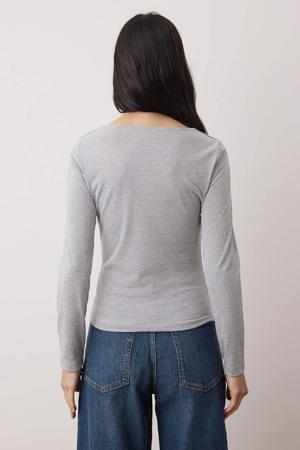 Trendyolmilla Siyah-Ekru Ikili Paket Kay?k Yaka Fitted/Vucuda Oturan Orme Bluz TWOAW25BZ00062  фото 13