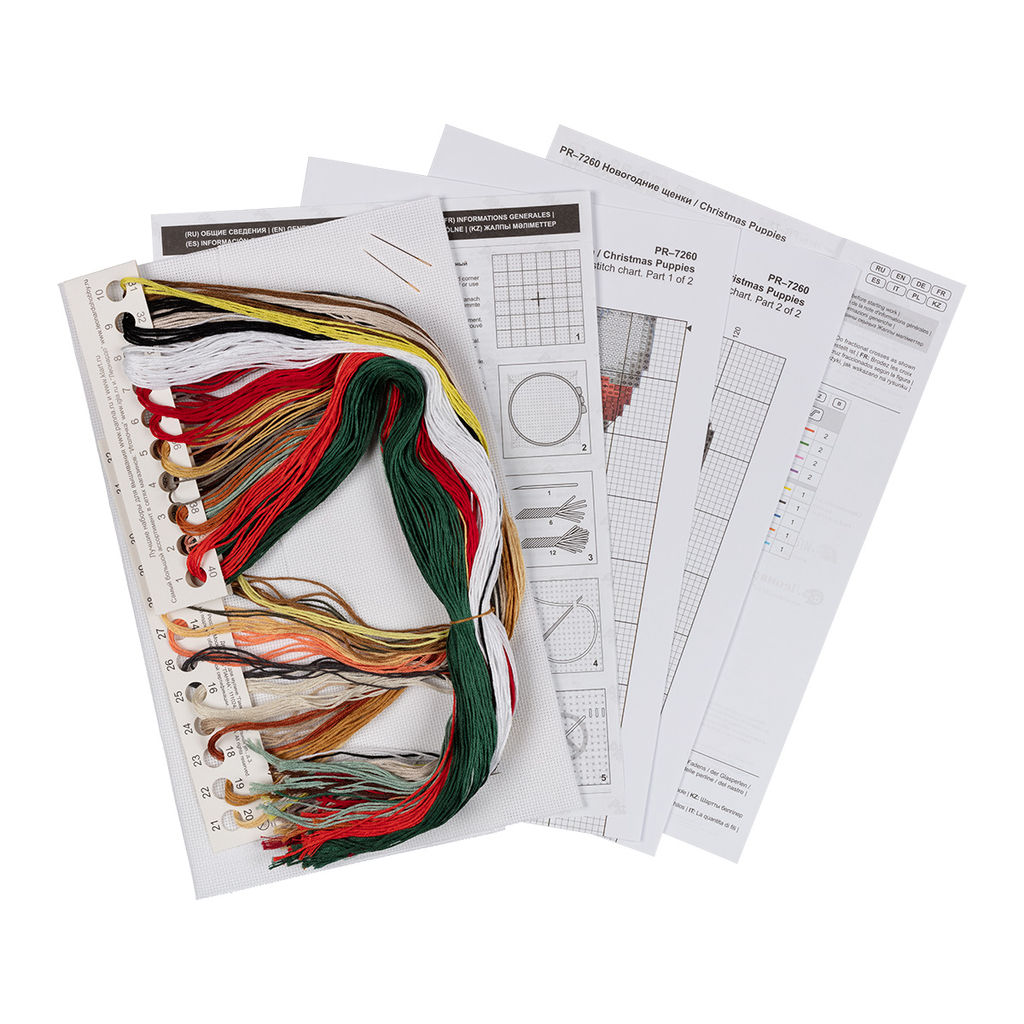 Набор для вышивания PANNA PR-7260 Новогодние щенки 36 х 19.5 см
