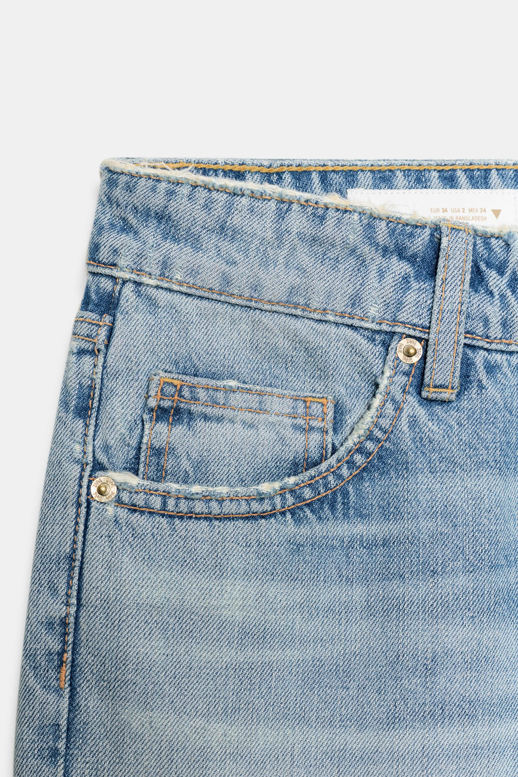 JEANS TRF WIDE LEG CROPPED TIRO BAJO / Azul claro - Zara фото 8