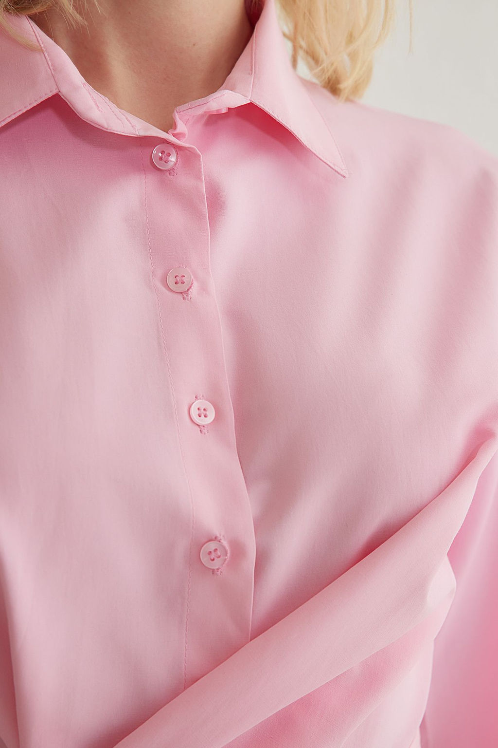 Pembe Baglama Detayl? Regular Normal Kal?p Dokuma Gomlek TWOAW25GO00067