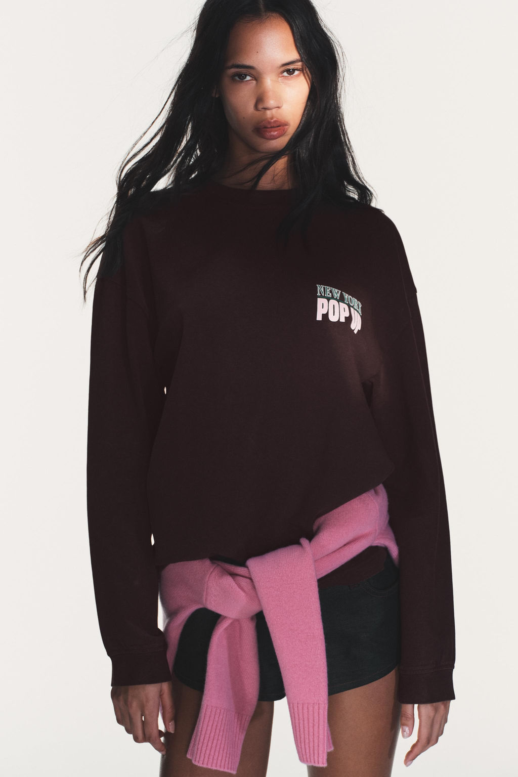 WASHED CONTRAST SLOGAN T-SHIRT - Zara фото 3