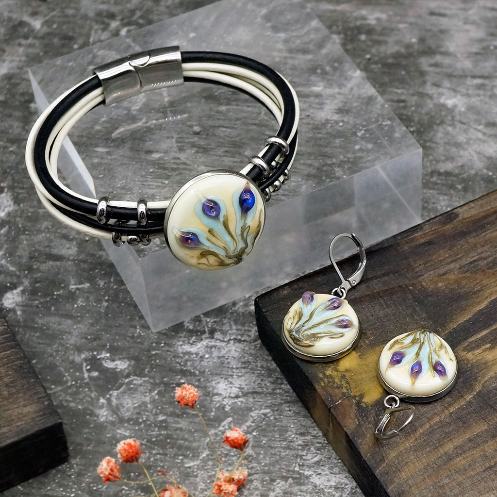 Серьги из муранского стекла MELODY FLOWERS LS2928