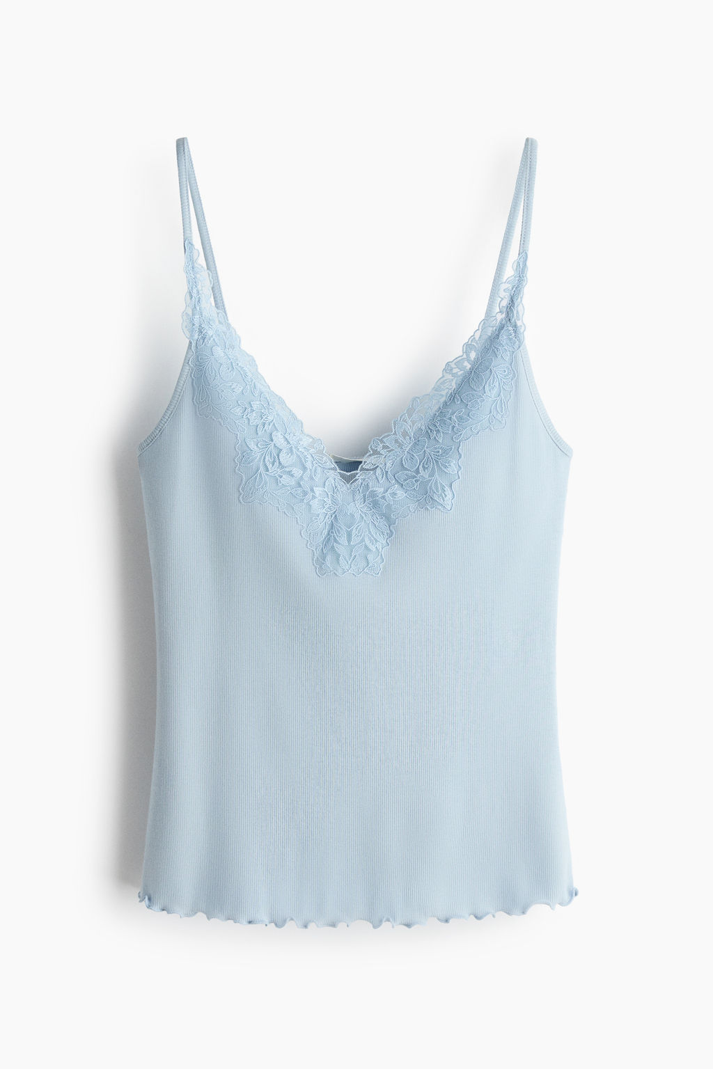 Top de tirantes finos con ribete de encaje - H&m фото 2