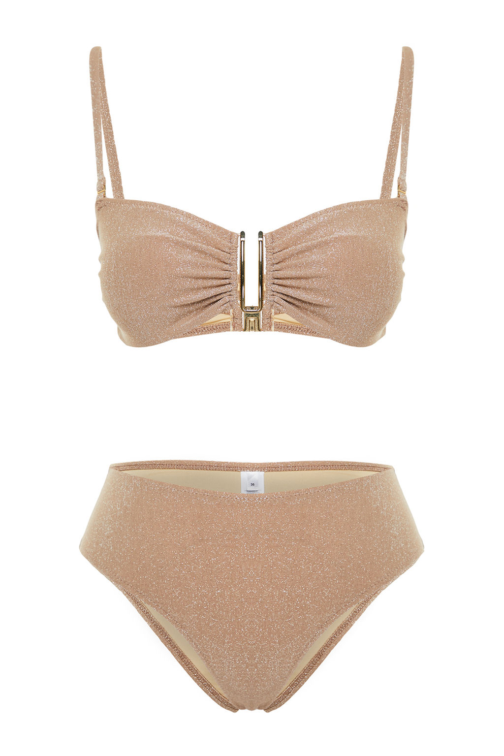 Vizon Straplez Aksesuarl? Simli Brazilian Bikini Tak?m? TBESS24BT00054