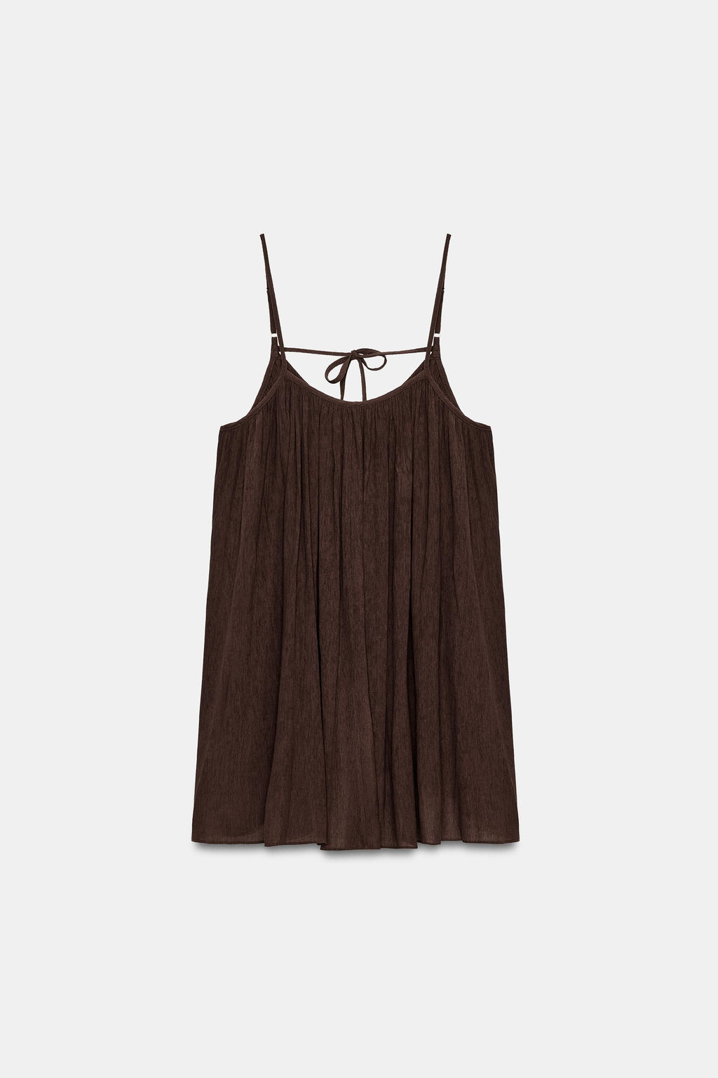 VESTIDO MINI TEXTURA VOLUMEN / chocolate - Zara фото 7