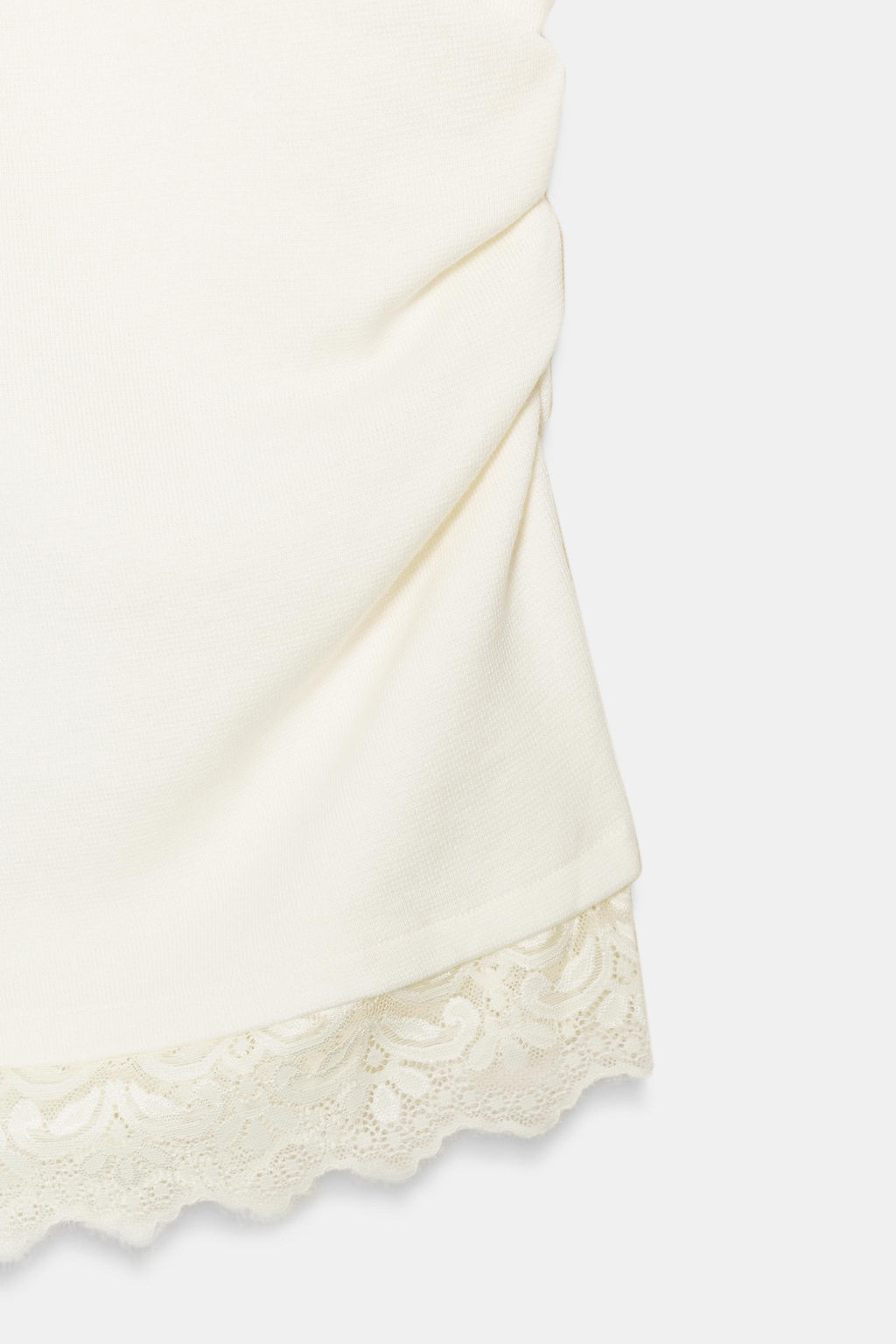 TOP DRAPEADO ENCAJE / Blanco roto - Zara фото 6