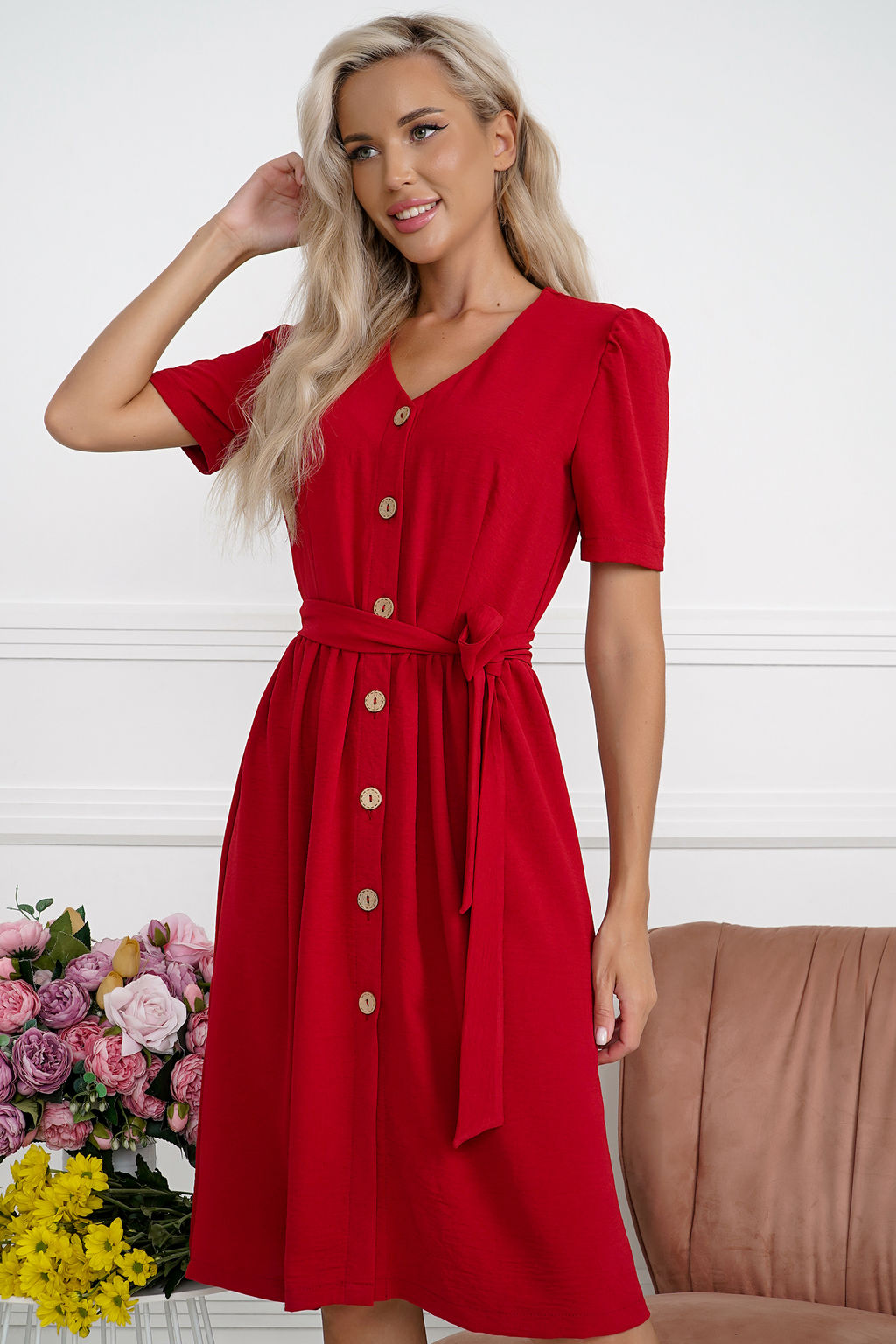Платье Open Style 6860 красный