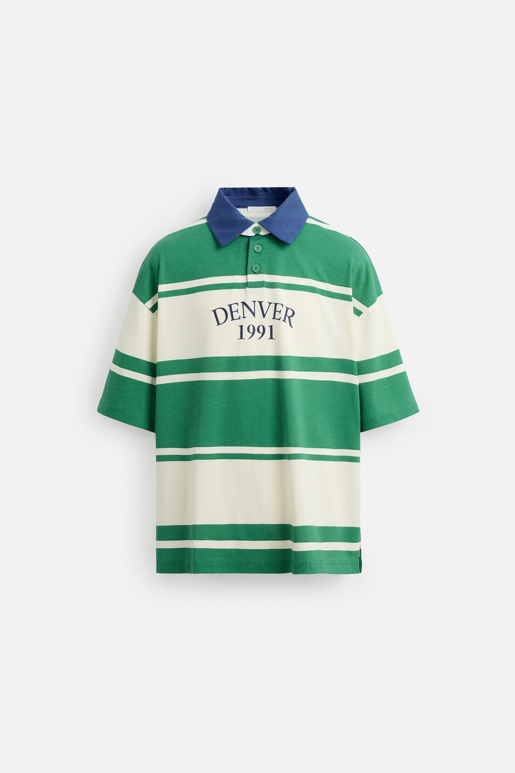 STRIPED TEXT POLO SHIRT - Zara фото 7
