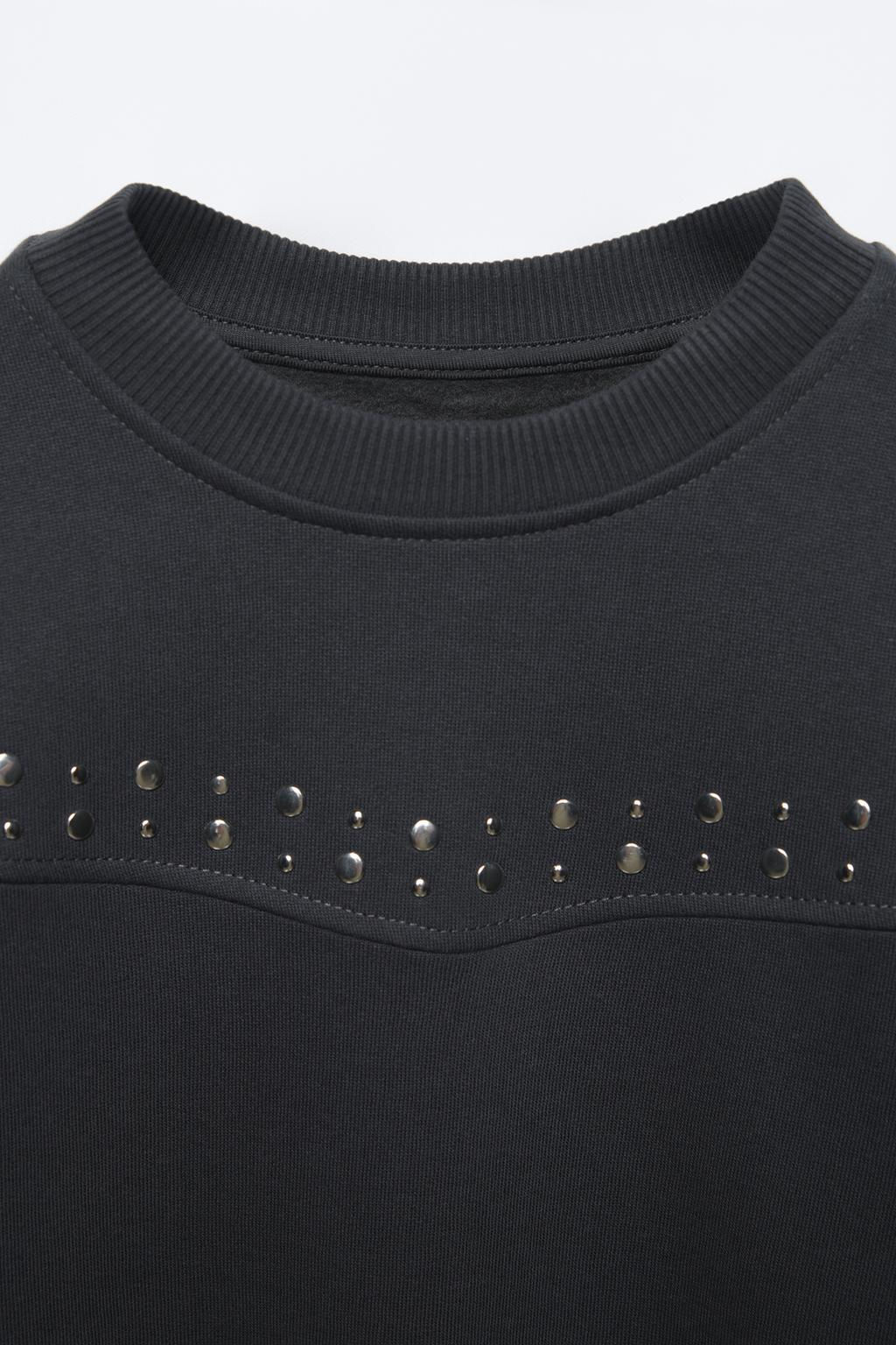 SWEATSHIRT WITH STUDS - Zara фото 6