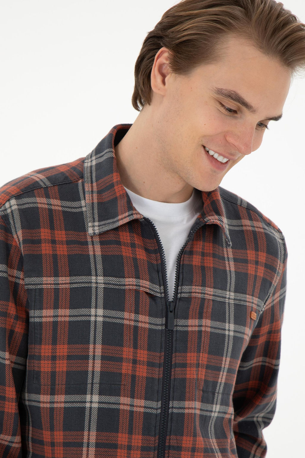 Мужская рубашка с длинным рукавом кирпичного цвета Неожиданная скидка в корзине - U.s. polo assn фото 2